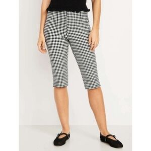 Old Navy Black White Gingham Straight Leg Cropped Pants‎ Women Size 8  NWOT